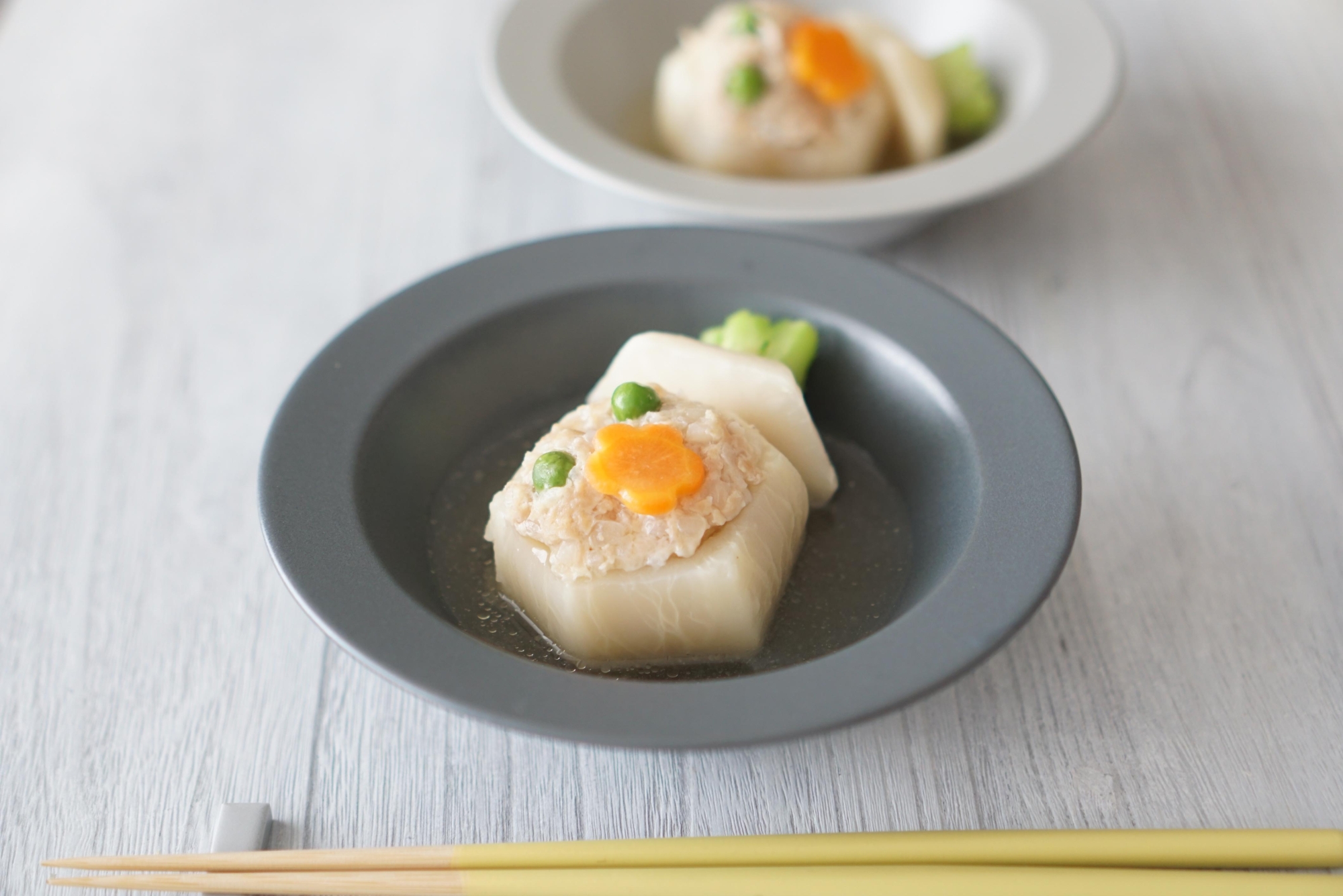 カブの肉詰めあんかけ