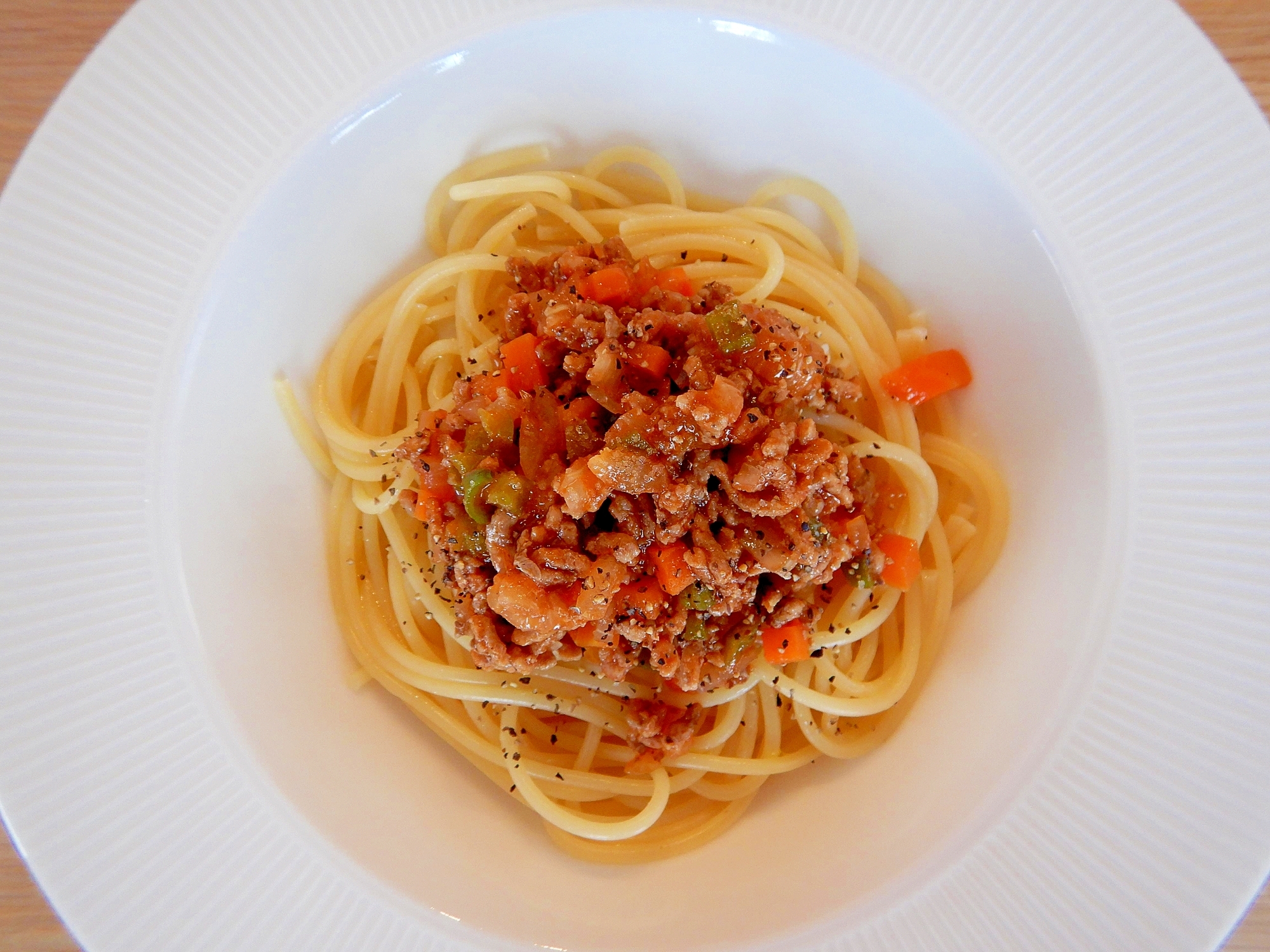 トマト缶で作る♪ミートスパゲッティ