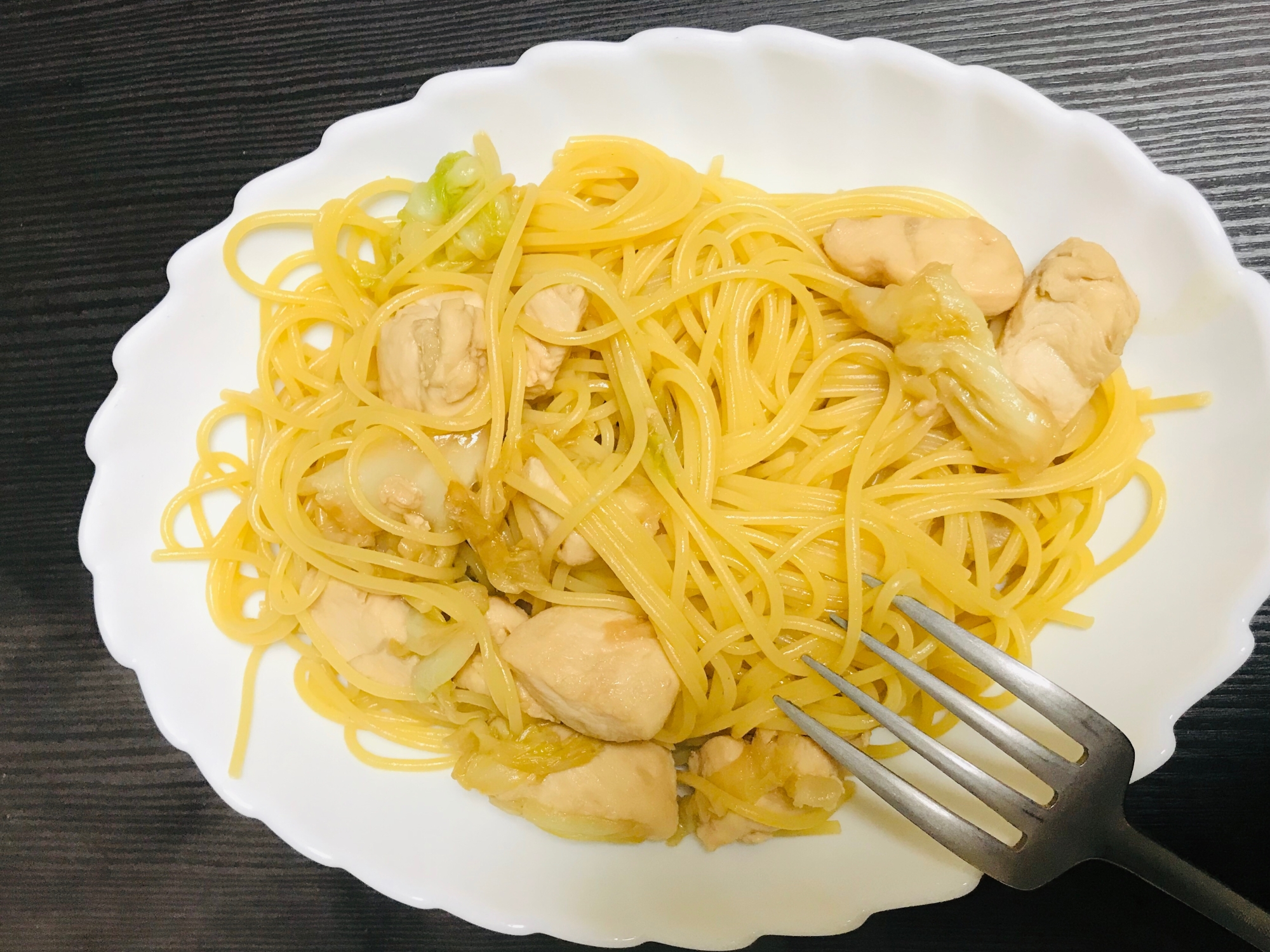 柚子胡椒活用！キャベツと鶏ささみの簡単パスタ