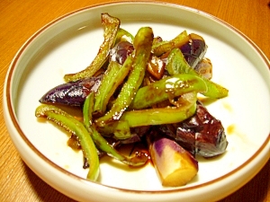 ピーマンと茄子の炒め物