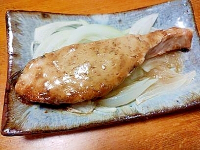 鮭の　味噌マヨ　レンジ蒸し