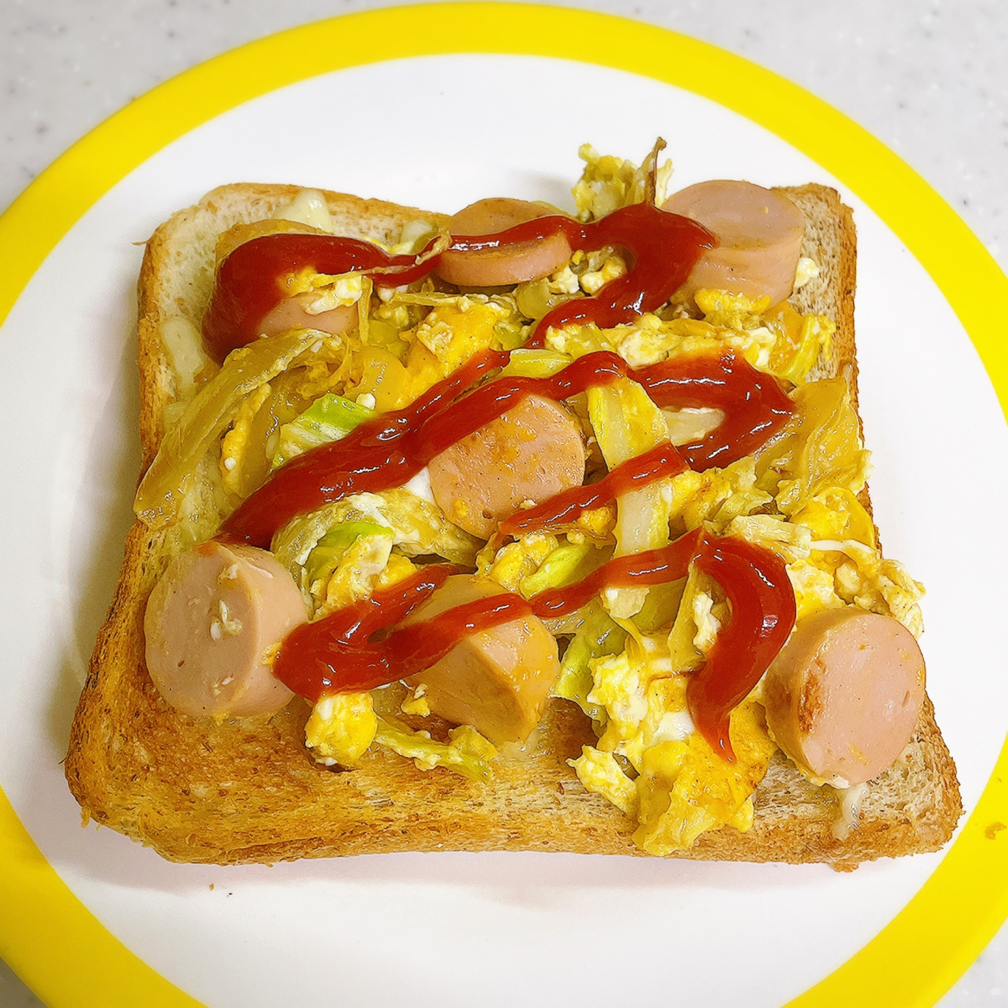 野菜とギョニソの玉子トースト✨野菜で元気✨✨