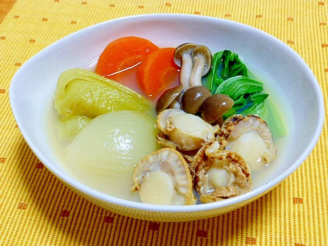 ベビーホタテと青梗菜のスープ煮