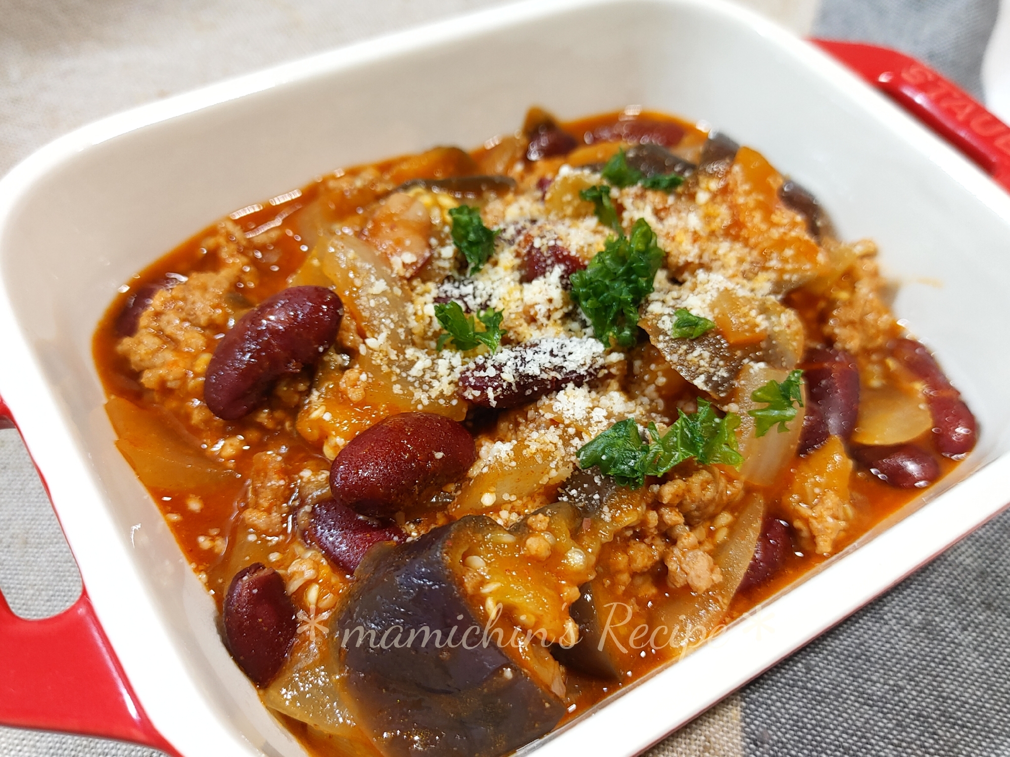 なす入りのチリコンカン風