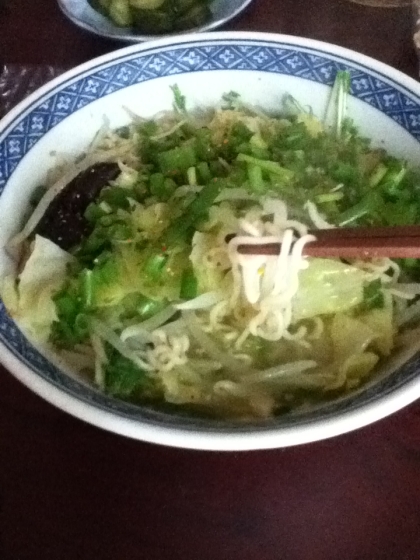 同じく麺が余っていたので、助かりまりました！

ごちそーさま。