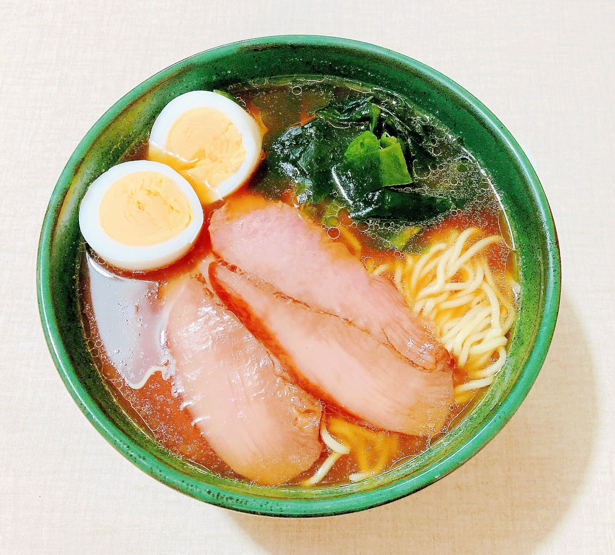 チャーシューゆで卵ワカメラーメン レシピ・作り方 by のん