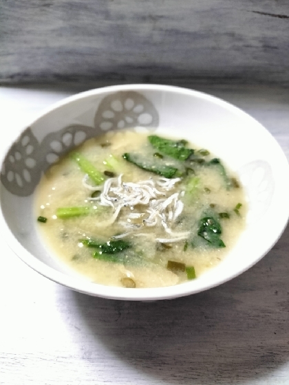 小松菜としらすのスープ