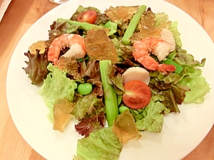 魚介のサラダ スターアニス風味のジュレ乗せ レシピ 作り方 By ぴよ 楽天レシピ