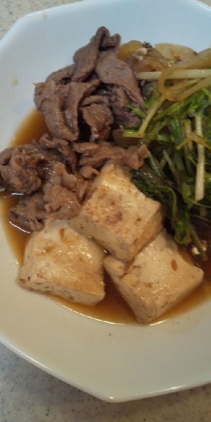 簡単！パパッと重ね煮肉豆腐XきのこX緑の野菜