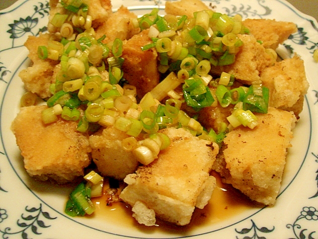 高野豆腐の葱ソース