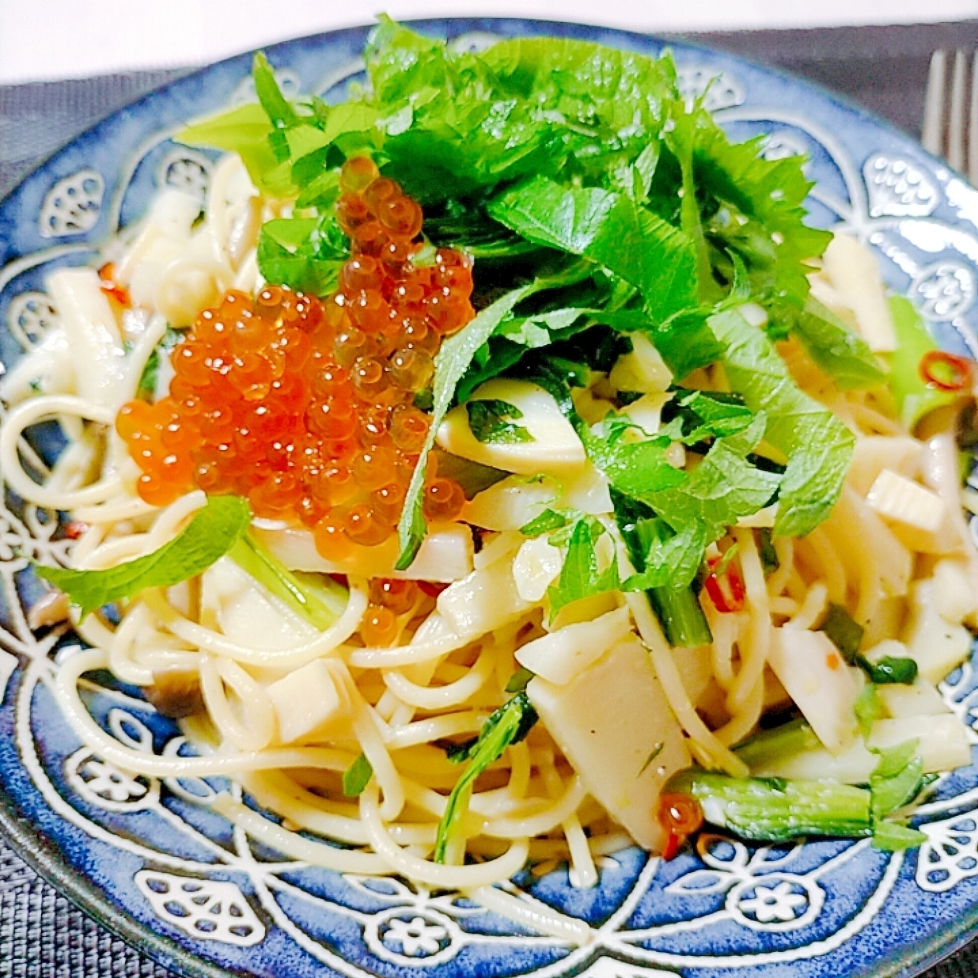お店の味！たけのこといくらのパスタ