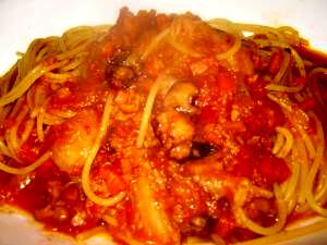 圧力鍋で魚介の旨味がギュ 蛸と白菜のトマトパスタ レシピ 作り方 By 我家の 毎日ゴハン 楽天レシピ