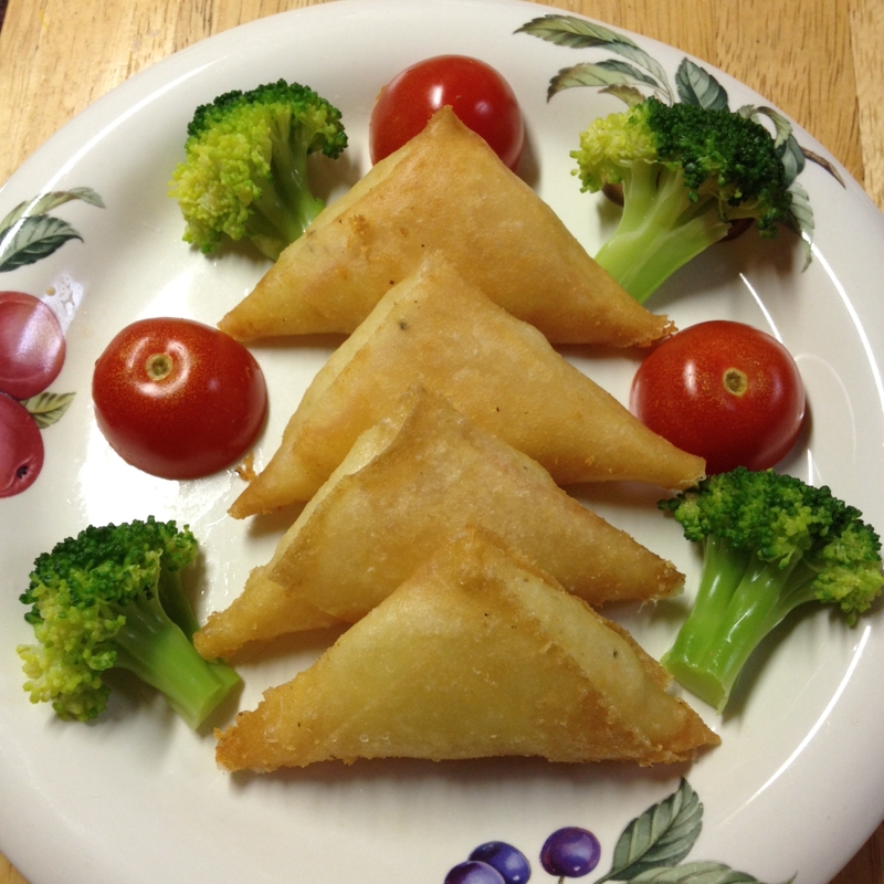 春巻の皮三角揚げ♪ポテト・ハム・チーズ♪