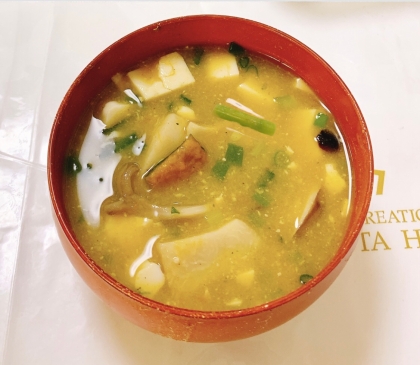 アスパラとカボチャde栄養満点♡食べる味噌汁