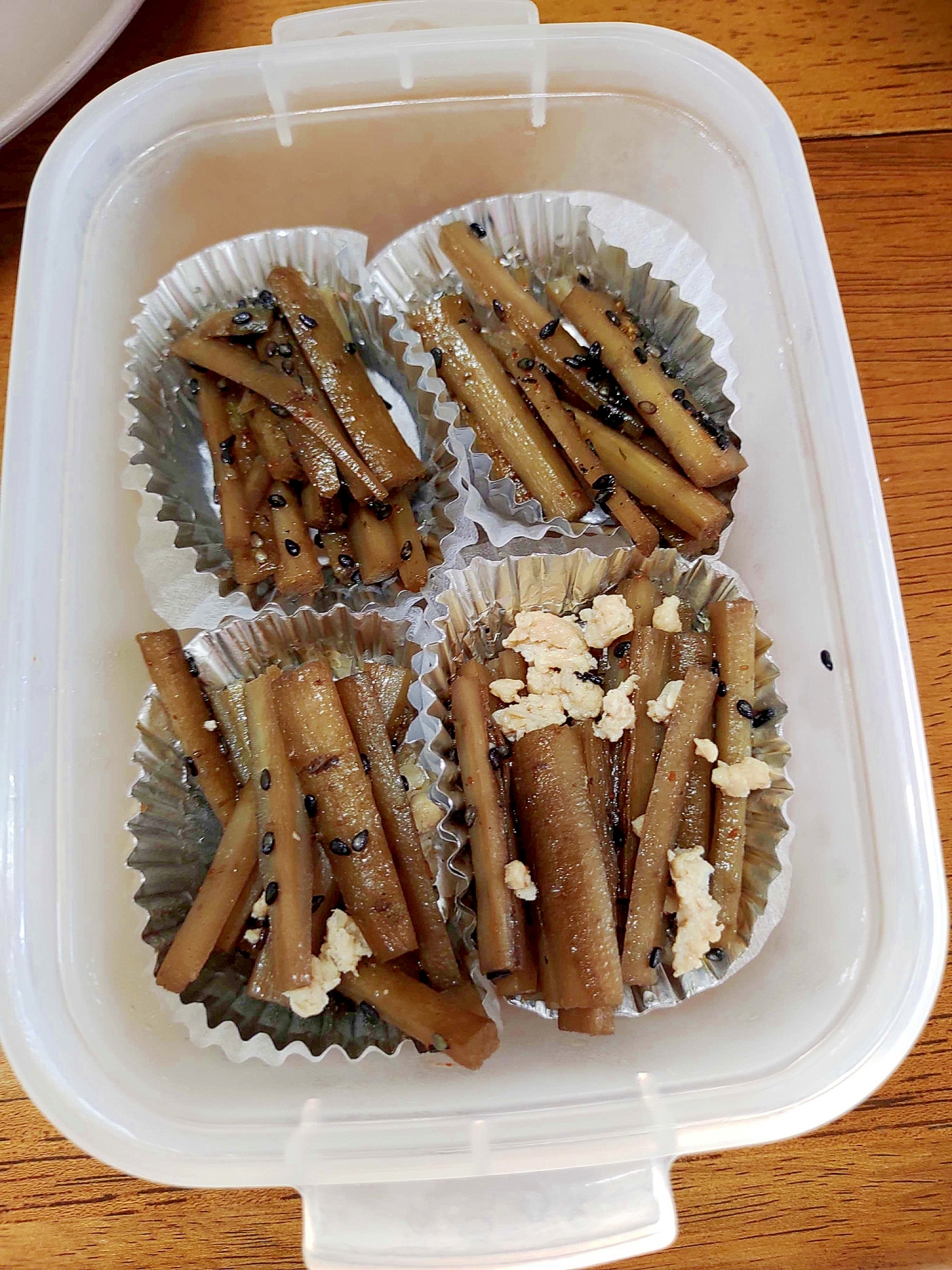 鶏ひき肉とごぼうのきんぴら