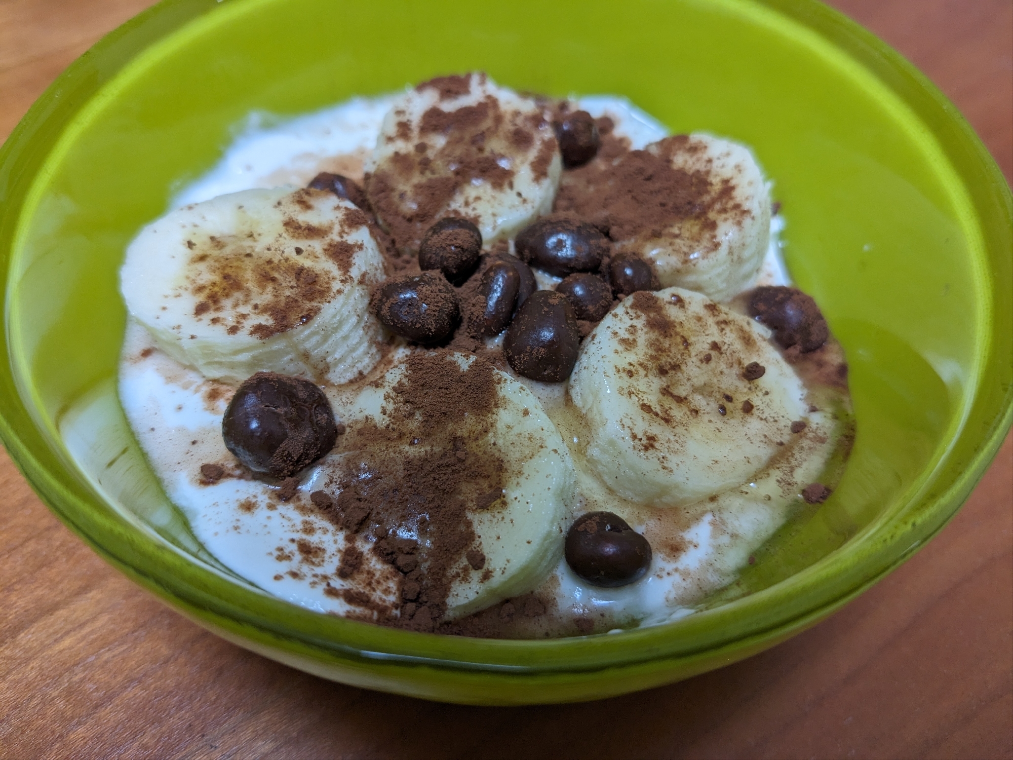 バナナと麦チョコのココアヨーグルト