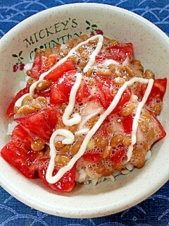納豆の食べ方-トマト＆マヨネーズ♪
