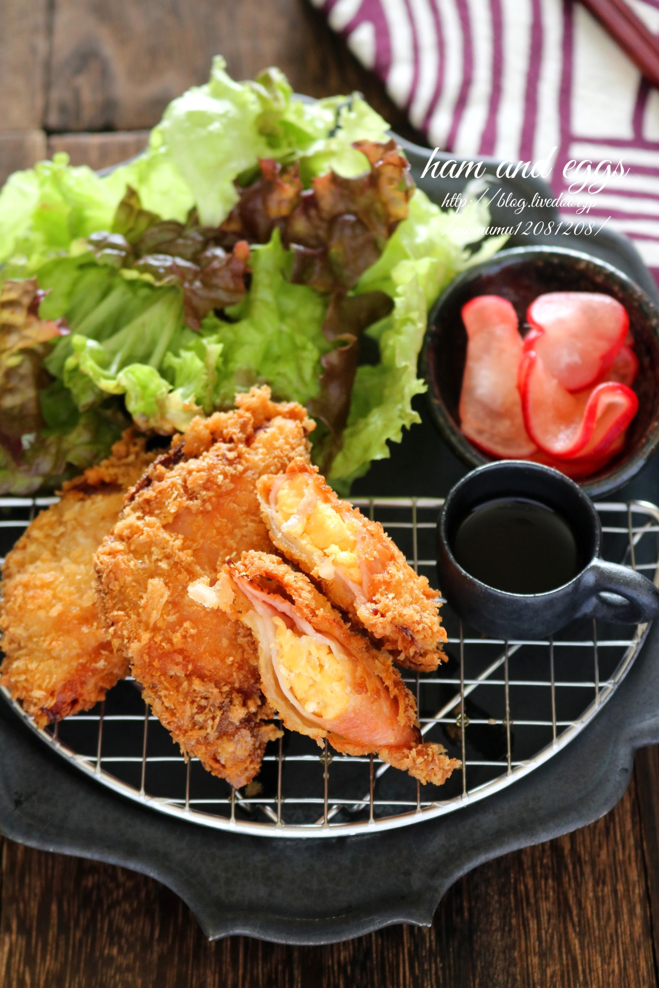 お弁当に、おつまみに!ハムたまごカツ。