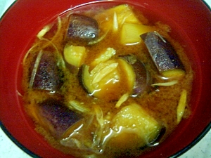茄子と茗荷の味噌汁