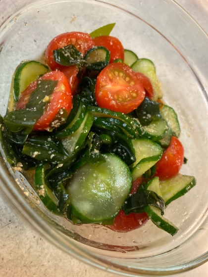 食べやすい キュウリとトマトの酢の物