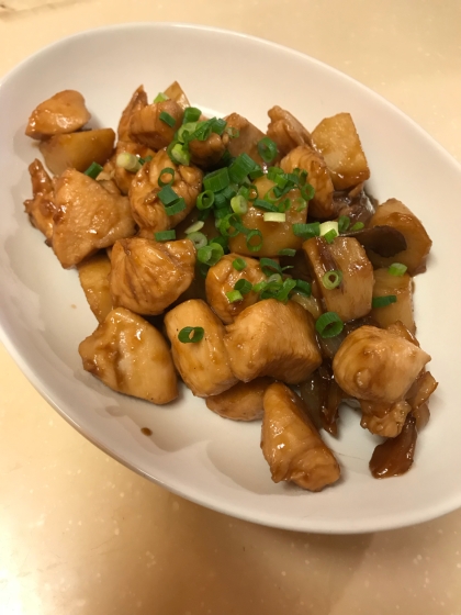 里芋と鶏胸肉の照り焼き