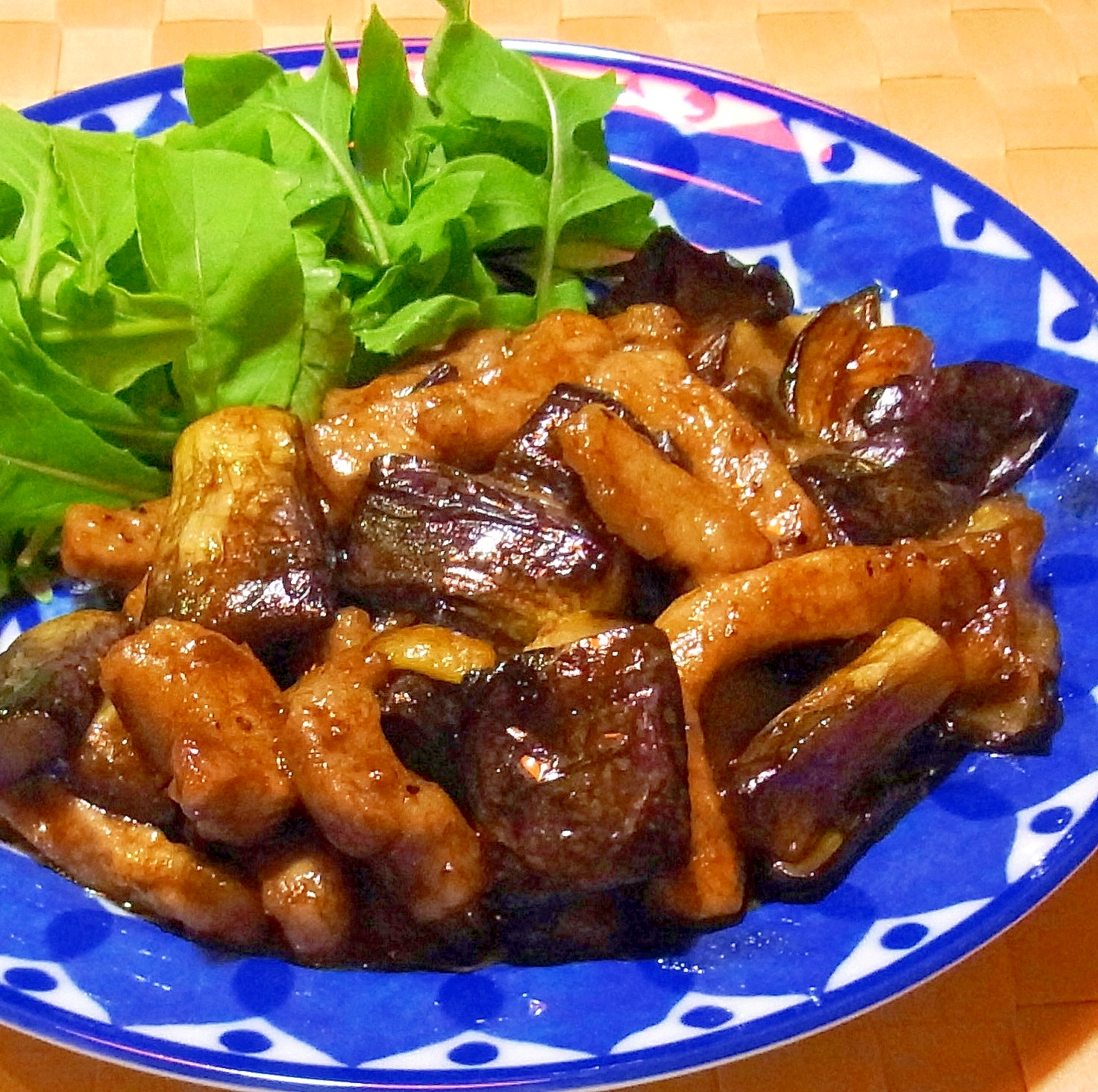 茄子と豚肉のバルサミコ酢炒め