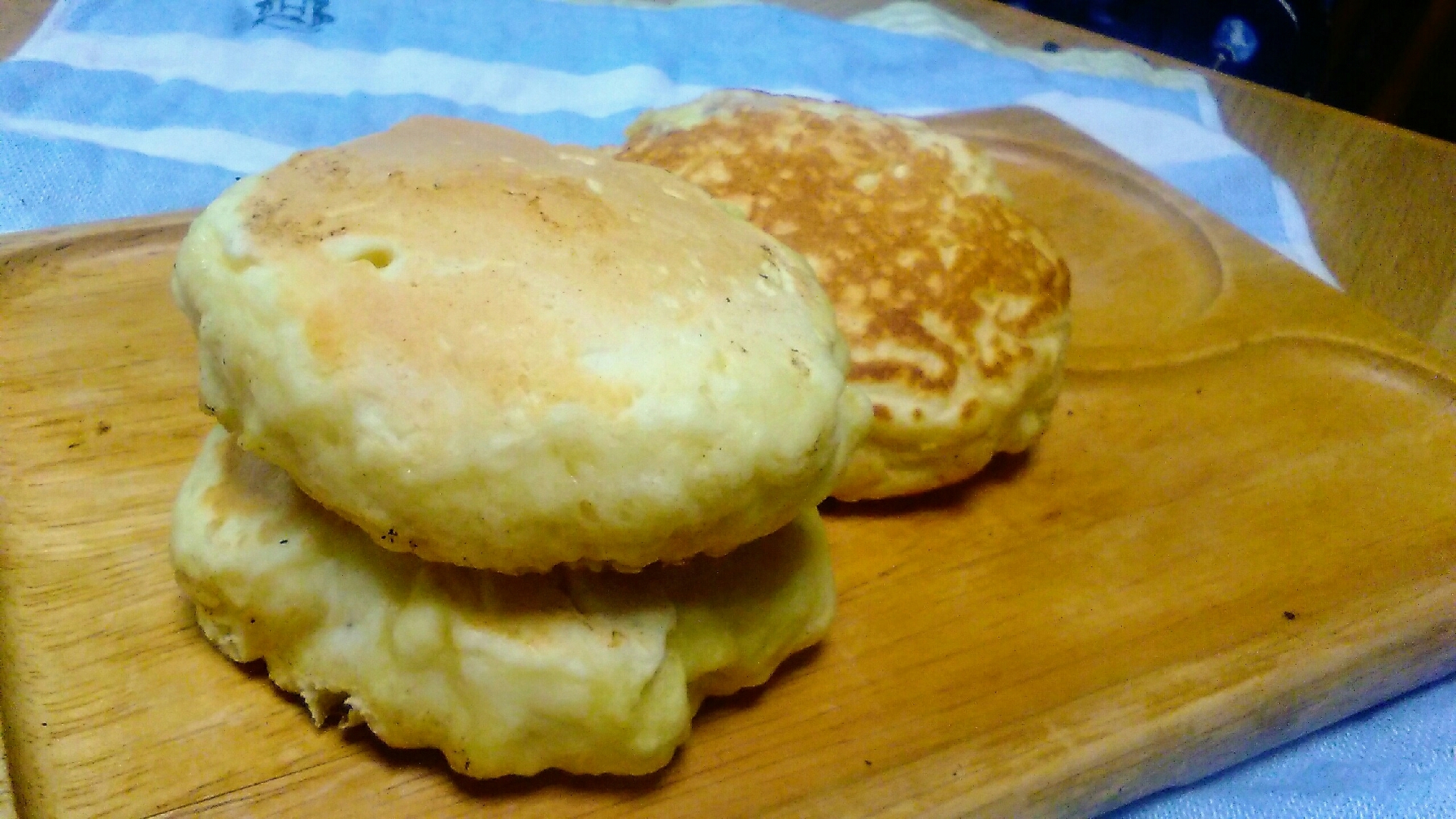 強力粉でふっくらふんわり焼けるパンケーキ