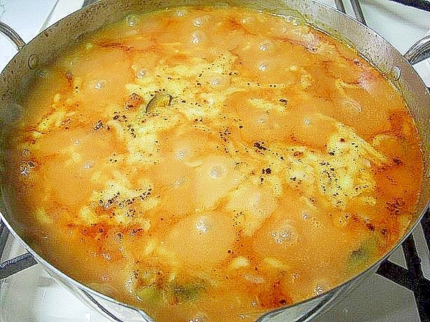 残り物キムチ鍋でキムチリゾット