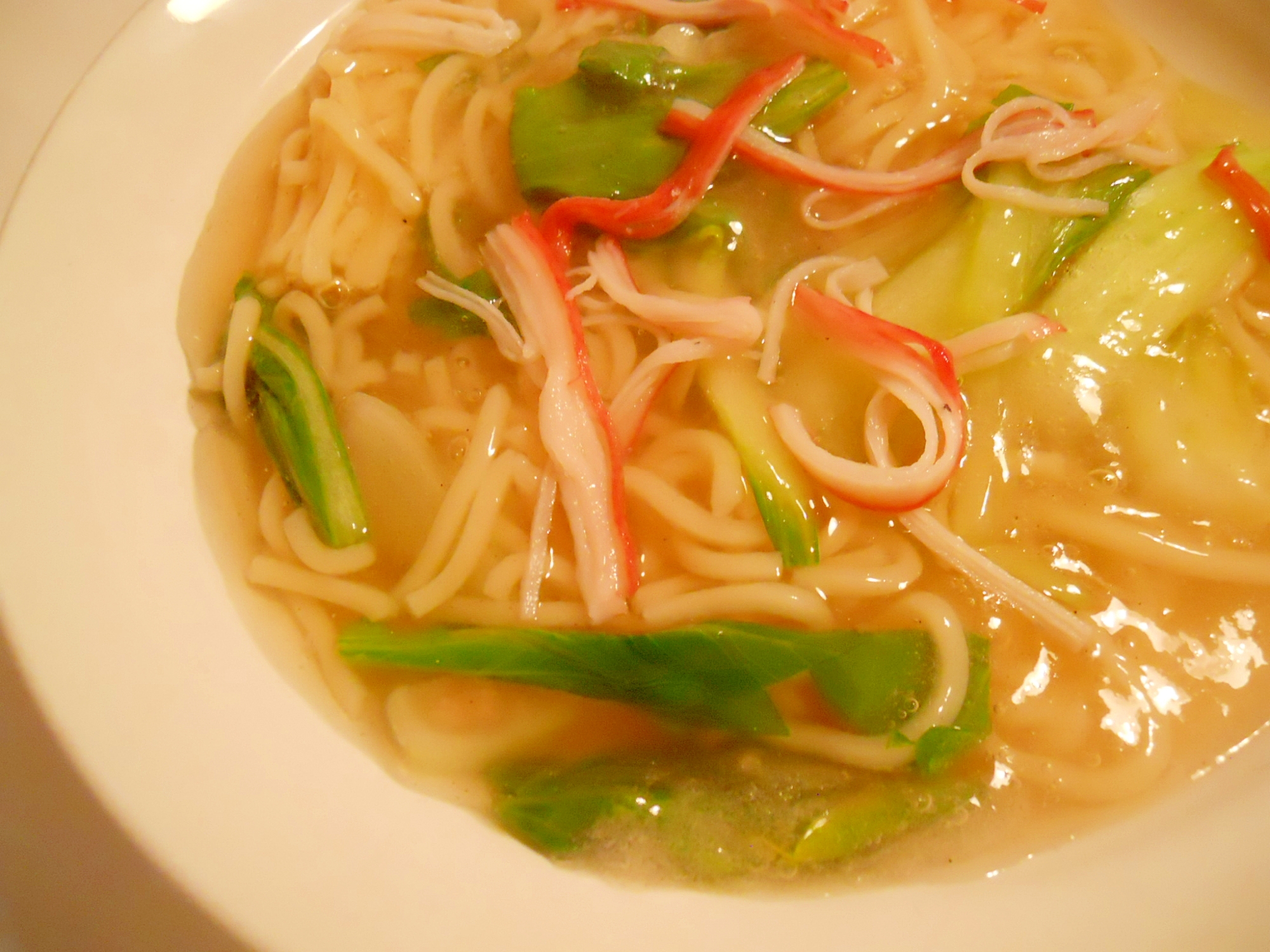 青梗菜とオオバコで♪　とろぉ～りあんかけラーメン