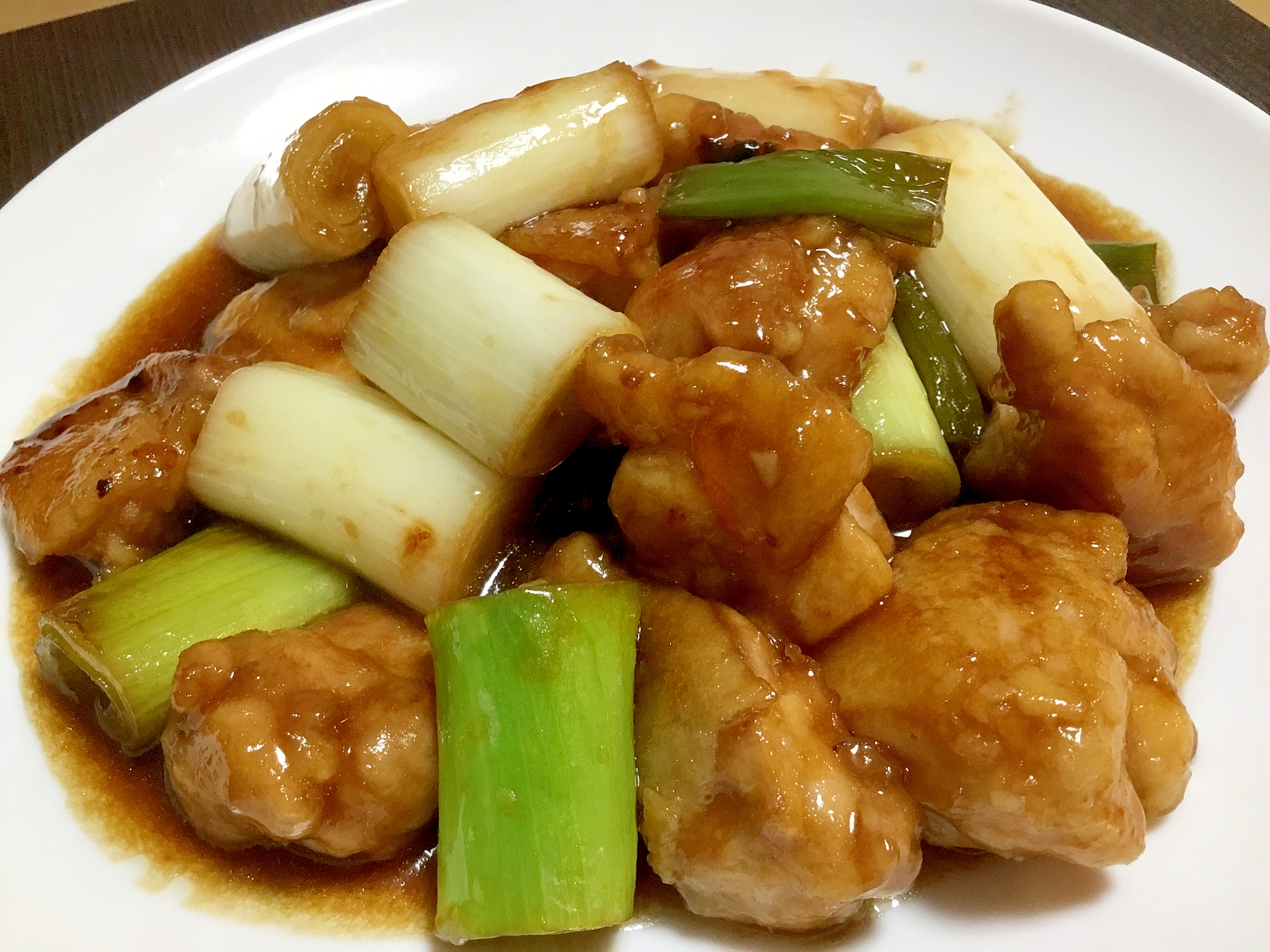 ネギと鳥肉の照り焼き