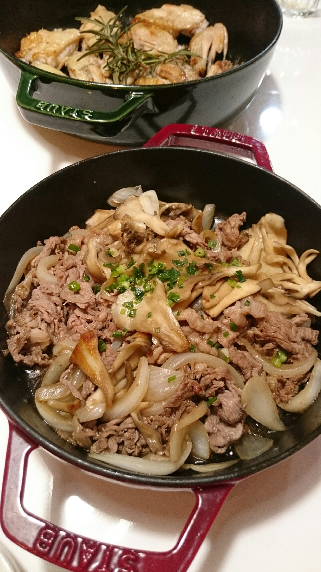 ストウブDe〜牛肉と舞茸炒め