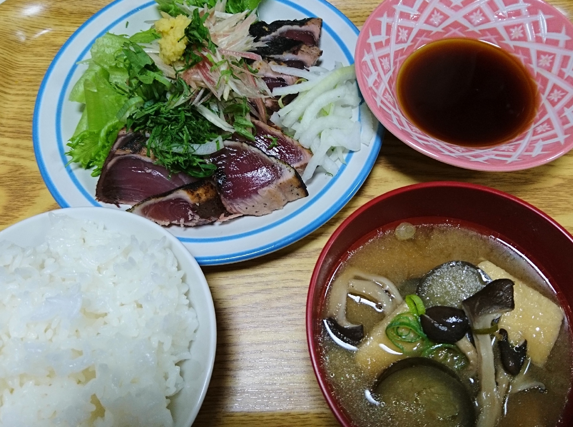 「薬味たっぷり」鰹のたたき定食