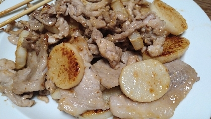 長芋と豚肉の味噌炒め