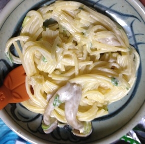 アレルギっ子の野菜でマヨパスタ