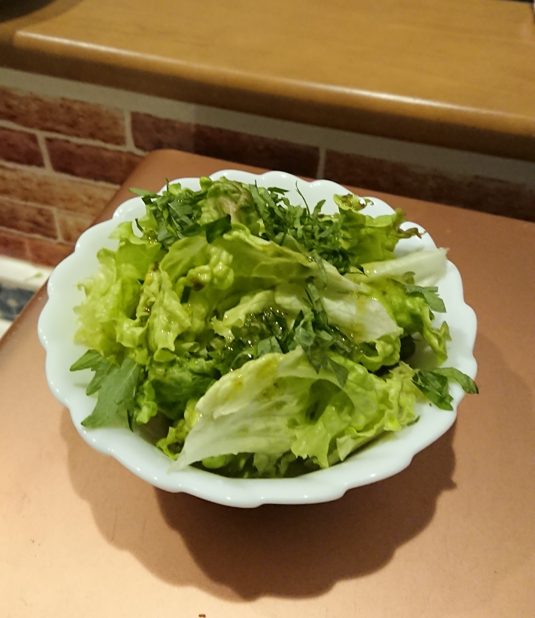 大葉とレタスのジェノベーゼサラダ♡