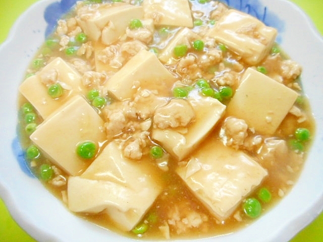 豆腐とグリンピースの鶏そぼろ煮