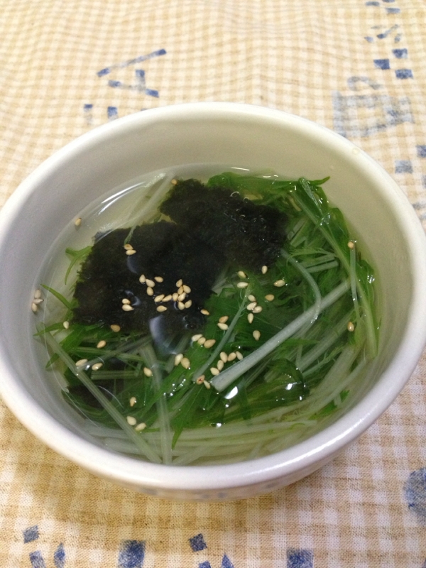 水菜と海苔のスープ♪