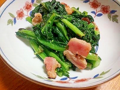 菜の花ベーコン炒め
