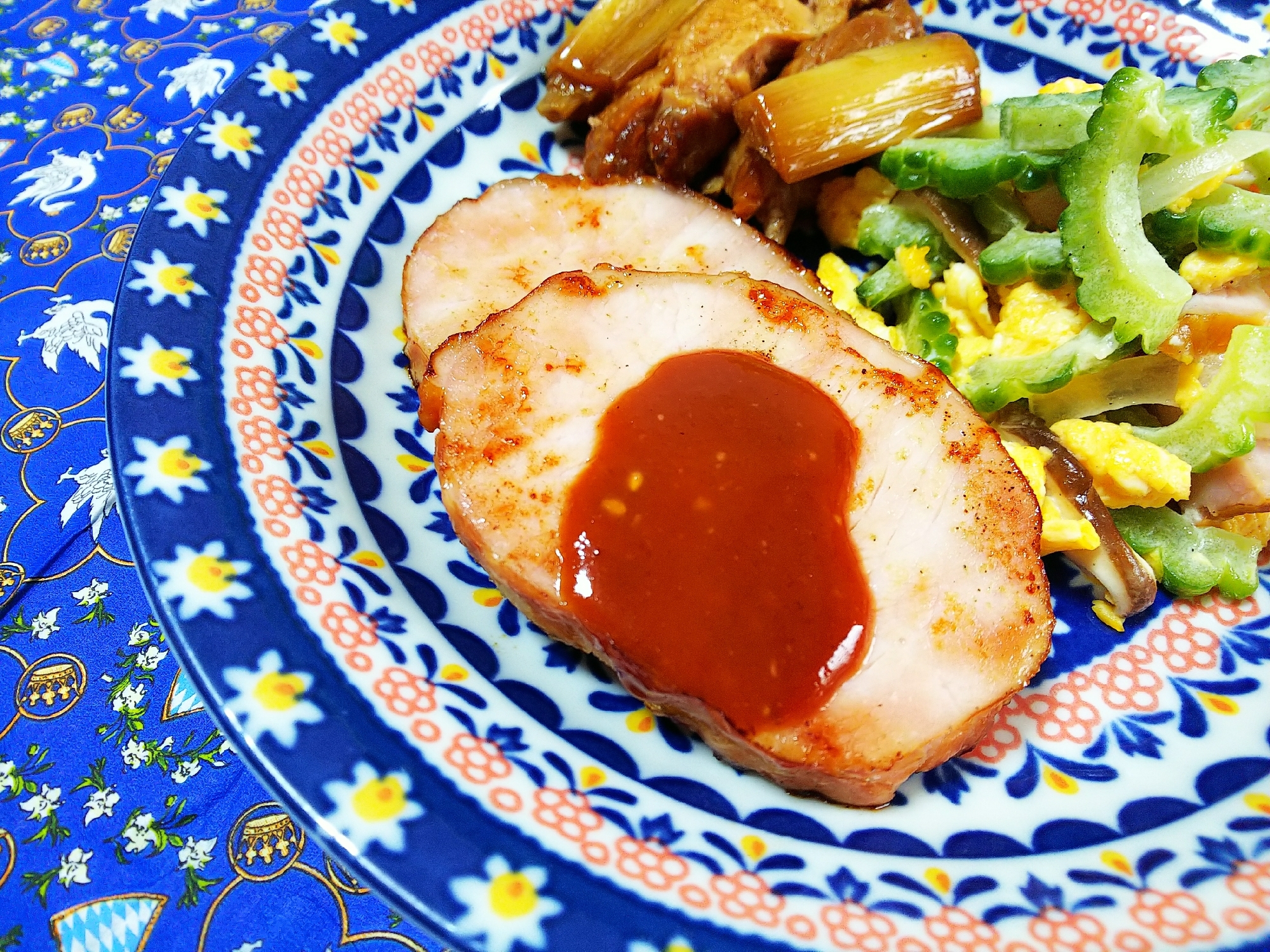 簡単メイン!厚切りロースハムのステーキ♪