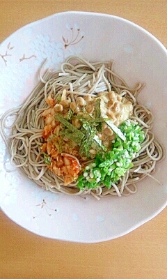 オクラのねばねば蕎麦