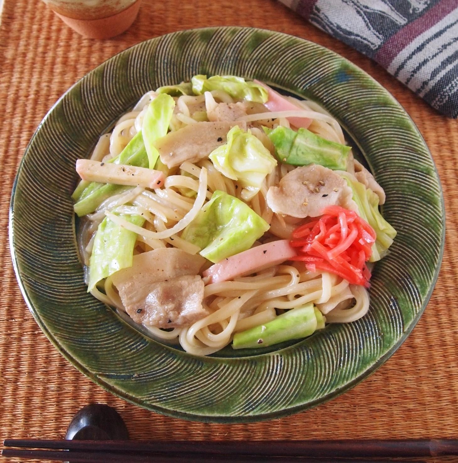 レンジ１回で！汁なしちゃんぽんうどん