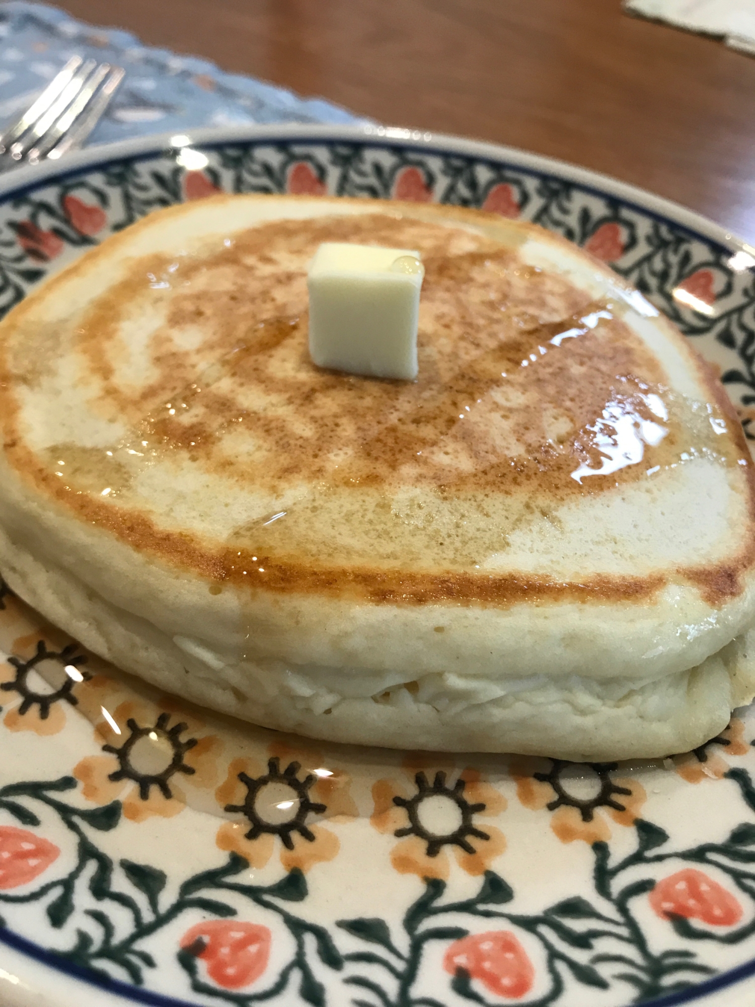 膨らむ♡しっとり♡卵なしH M豆腐豆乳パンケーキ