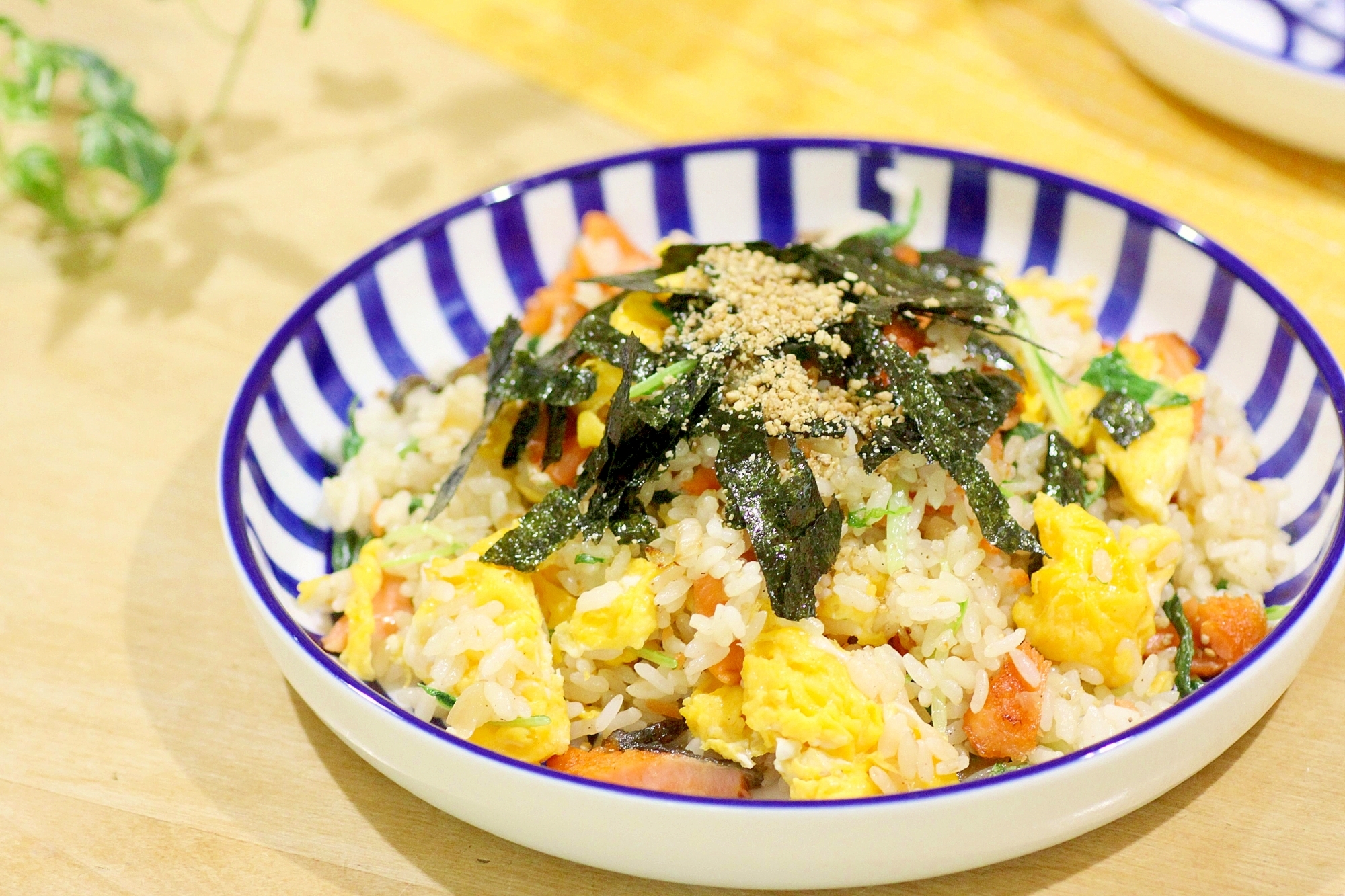 簡単☆塩鮭と水菜のチャーハン