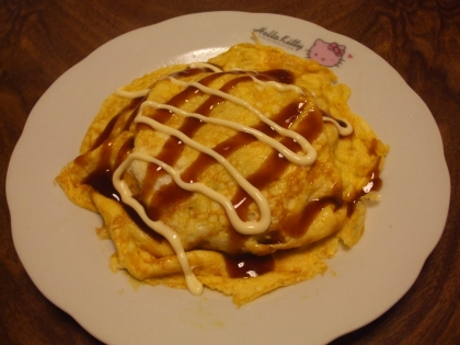 トンカツのキャベツの千切りが余ったので、作りました＾＾♪
お好み焼きみたいで美味しかったです～♡
ごちそうさまでした♪