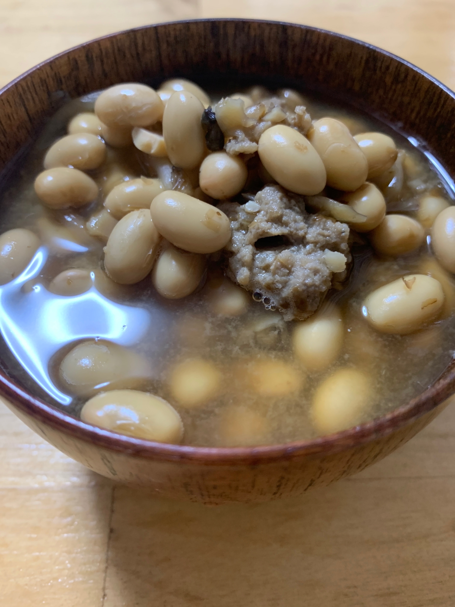 大豆と、肉団子のスープ
