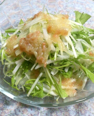 水菜・大根・玉ねぎのシャキシャキ梅サラダ