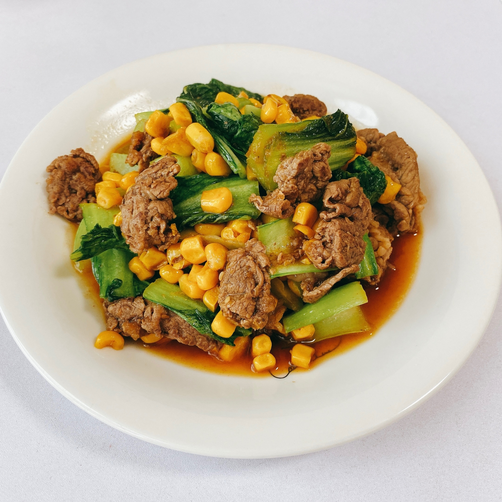 作り置きできる！チンゲン菜と牛肉の焼肉のタレ炒め