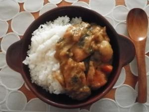 鶏肉とほうれん草のカレー