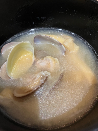 冷凍アサリをおいしく味わえる味噌汁♪