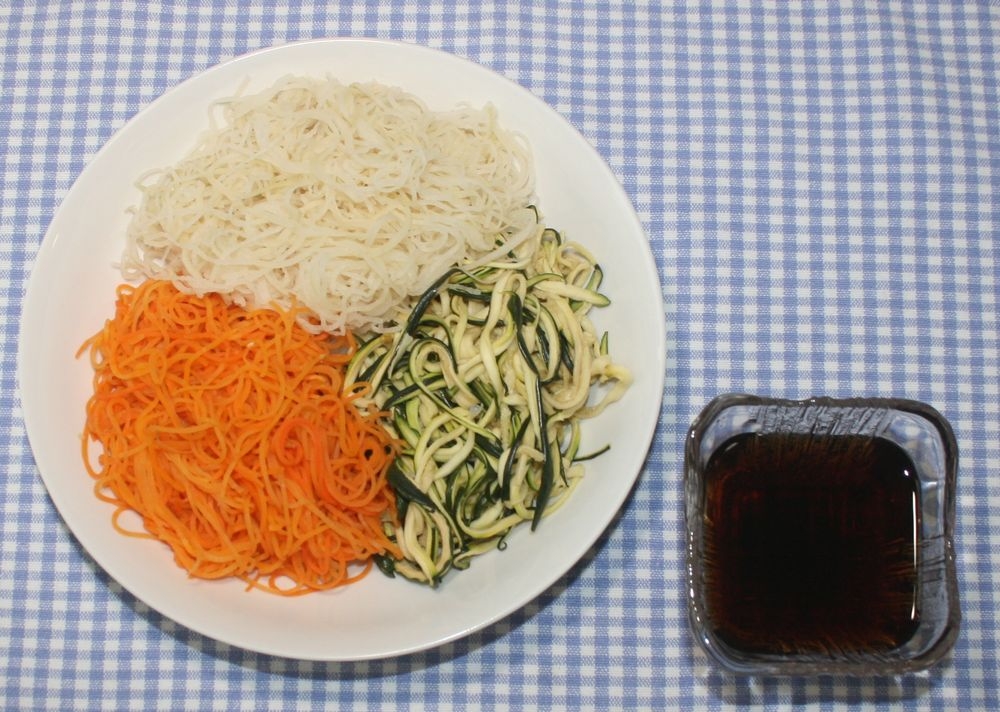 ドライベジタブル麺☆乾燥野菜麺で3色そうめん